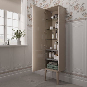 Пенал POMPEI напольный\подвесной 150, камео бежевый глянцевый