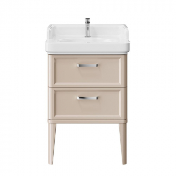 Тумба POMPEI напольная с 2 ящиками 60, камео бежевый глянцевый