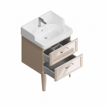 Тумба POMPEI напольная с 2 ящиками 60, камео бежевый глянцевый