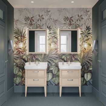 Тумба POMPEI напольная с 2 ящиками 60, камео бежевый глянцевый