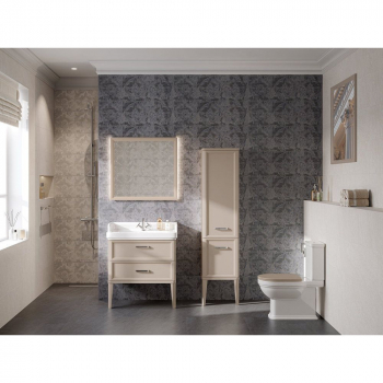 Тумба POMPEI напольная с 2 ящиками 80, камео бежевый глянцевый