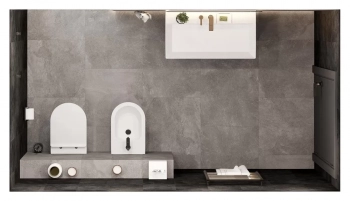 Биде Pompei/Помпеи напольное, белое глянцевое