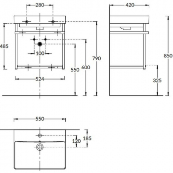 Металлическая структура PRO 55 подвесная, черная матовая
