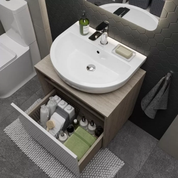 Тумба PRO подвесная 1 ящик 60, белая глянцевая