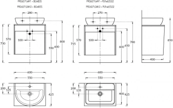 Тумба PRO подвесная 1 ящик 60, белая глянцевая