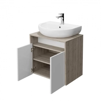 Тумба PRO подвесная 2 дверцы 60, белая глянцевая