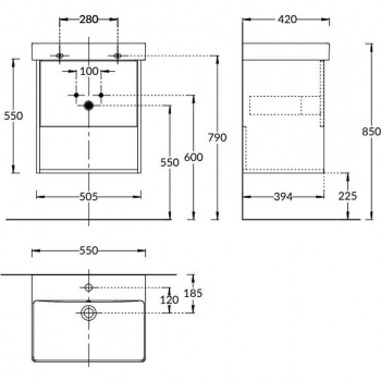 Полка PRO 55 см, белая матовая