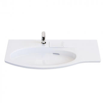 Раковина RIVA мебельная левая с крепежом 100, белая глянцевая
