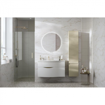 Раковина RIVA мебельная левая с крепежом 100, белая глянцевая