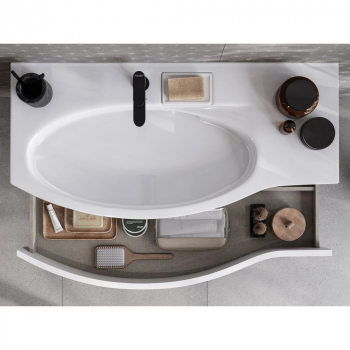 Раковина RIVA мебельная левая с крепежом 100, белая глянцевая