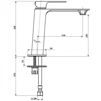 Смеситель FIORETTO для раковины без донного клапана, хром