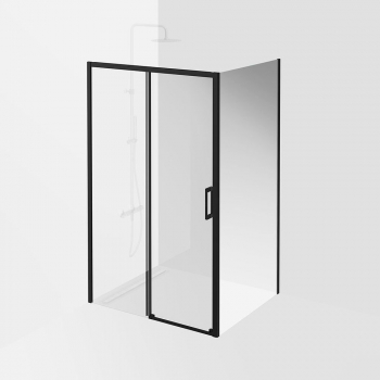 Душевая боковая панель VETRO, 100х195, матовый черный