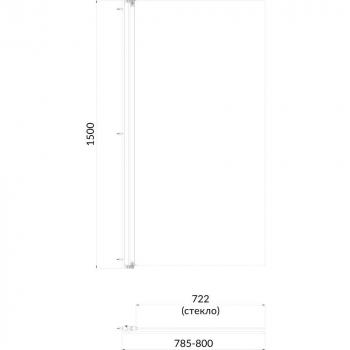 Шторка на ванну VETRO, распашная, 80х150, хром