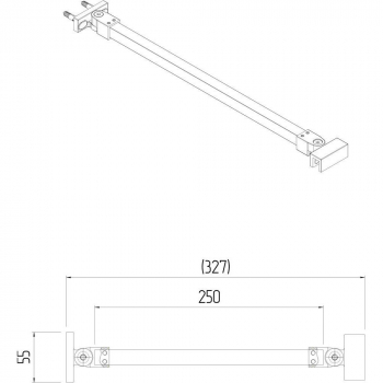 Фиксатор для стеклянной шторки VETRO, 25 см, матовый черный