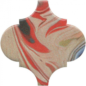 Декор Арабески Венеция красный матовый 6,5x6,5x0,69