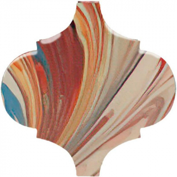 Декор Арабески Венеция красный матовый 6,5x6,5x0,69